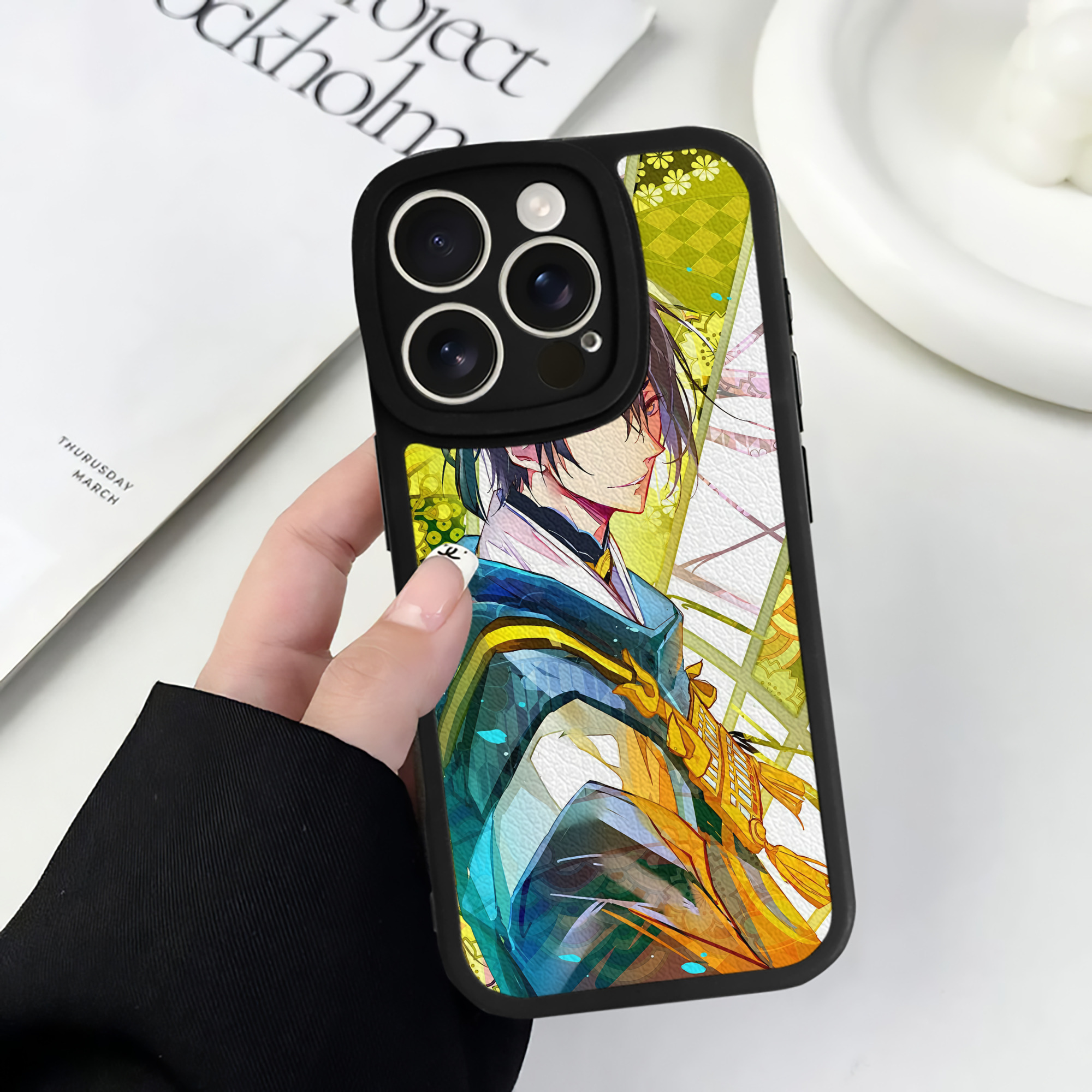 （画像用） 刀剣乱舞 Touken Ranbu 【iPhone 16シリーズ対応】シリコンスマホケース（レザー調） 材質：シリコン
